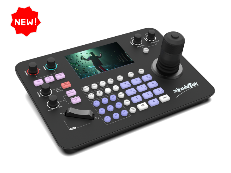 PTZ攝像機(jī)控制鍵盤(pán)，支持多協(xié)議遙控操作，適用于會(huì)議、直播與廣播系統(tǒng)